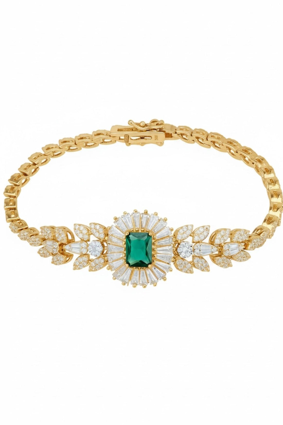 Countess Gemstone Bracelet Emerald Gold-0