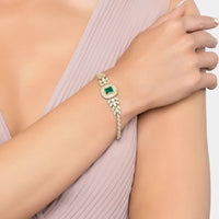 Countess Gemstone Bracelet Emerald Gold-1
