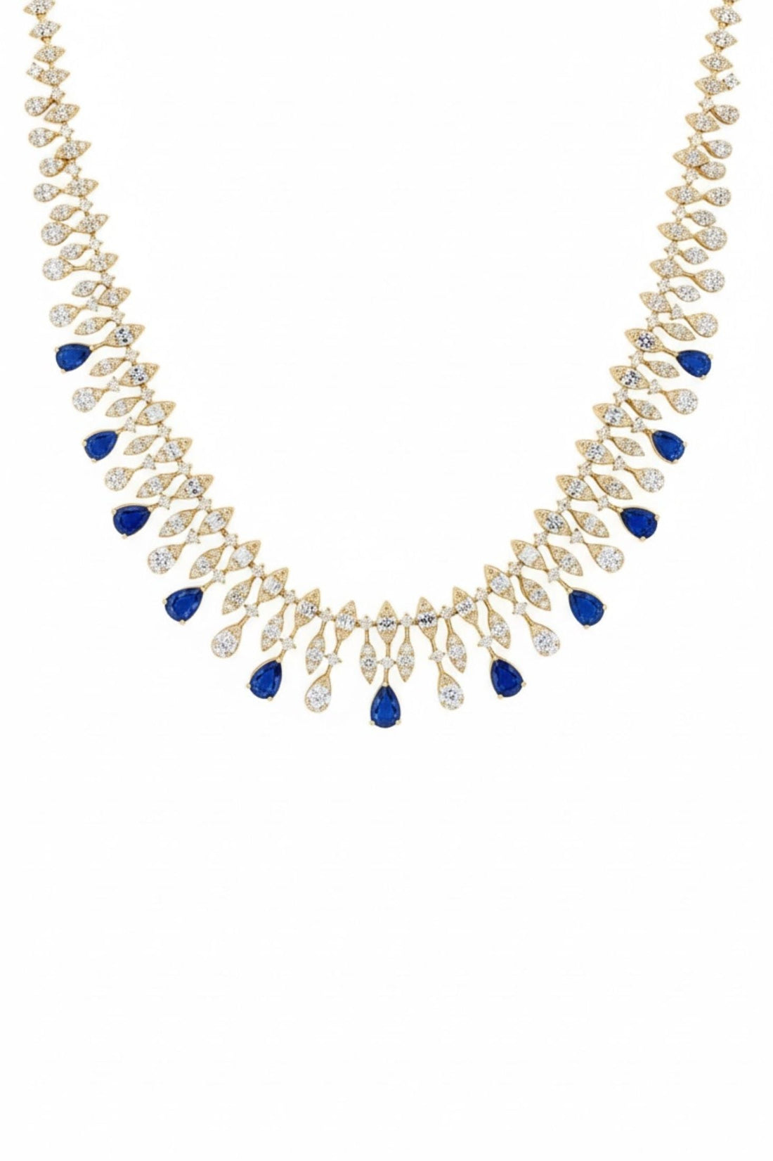 Duchess Sapphire Statement Necklace Gold-0