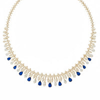 Duchess Sapphire Statement Necklace Gold-2