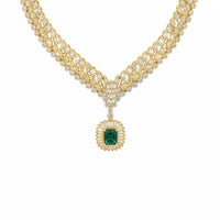 Countess Statement Emerald Necklace Gold-0