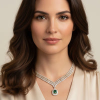 Countess Statement Emerald Necklace Gold-1