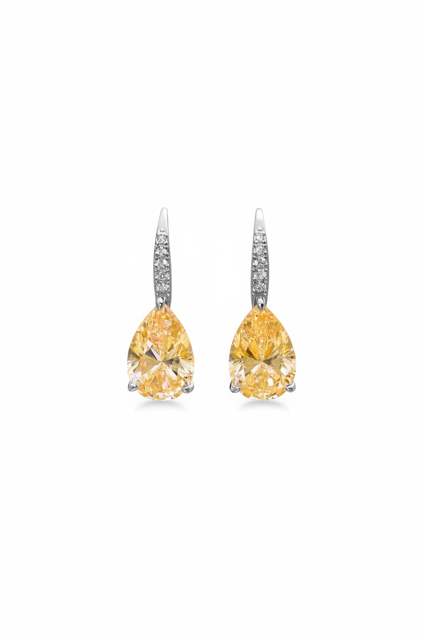 Julie Teardrop Earrings Yellow Topaz-0