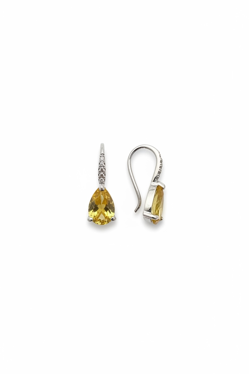 Julie Teardrop Earrings Yellow Topaz-2