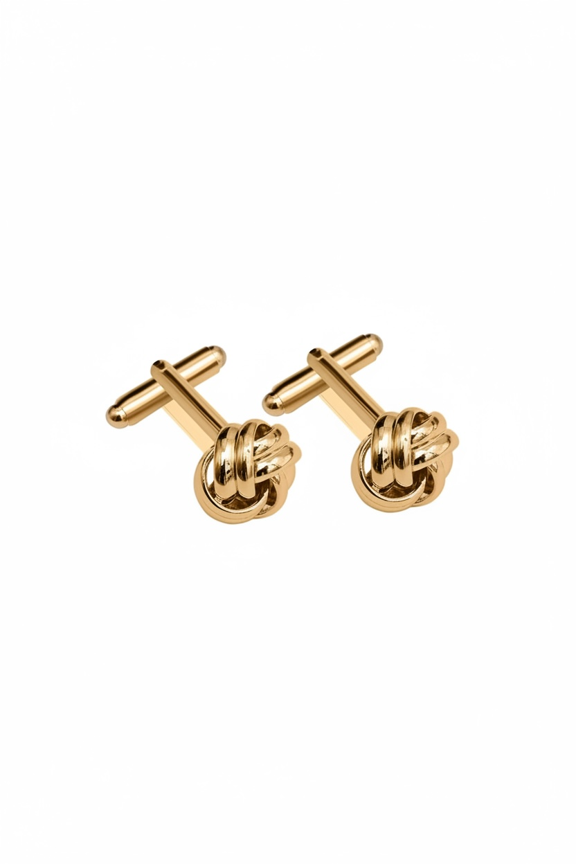 Mens Knot Cufflinks Gold-1