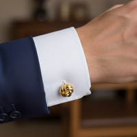 Mens Knot Cufflinks Gold-4