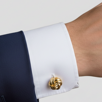 Mens Knot Cufflinks Gold-2