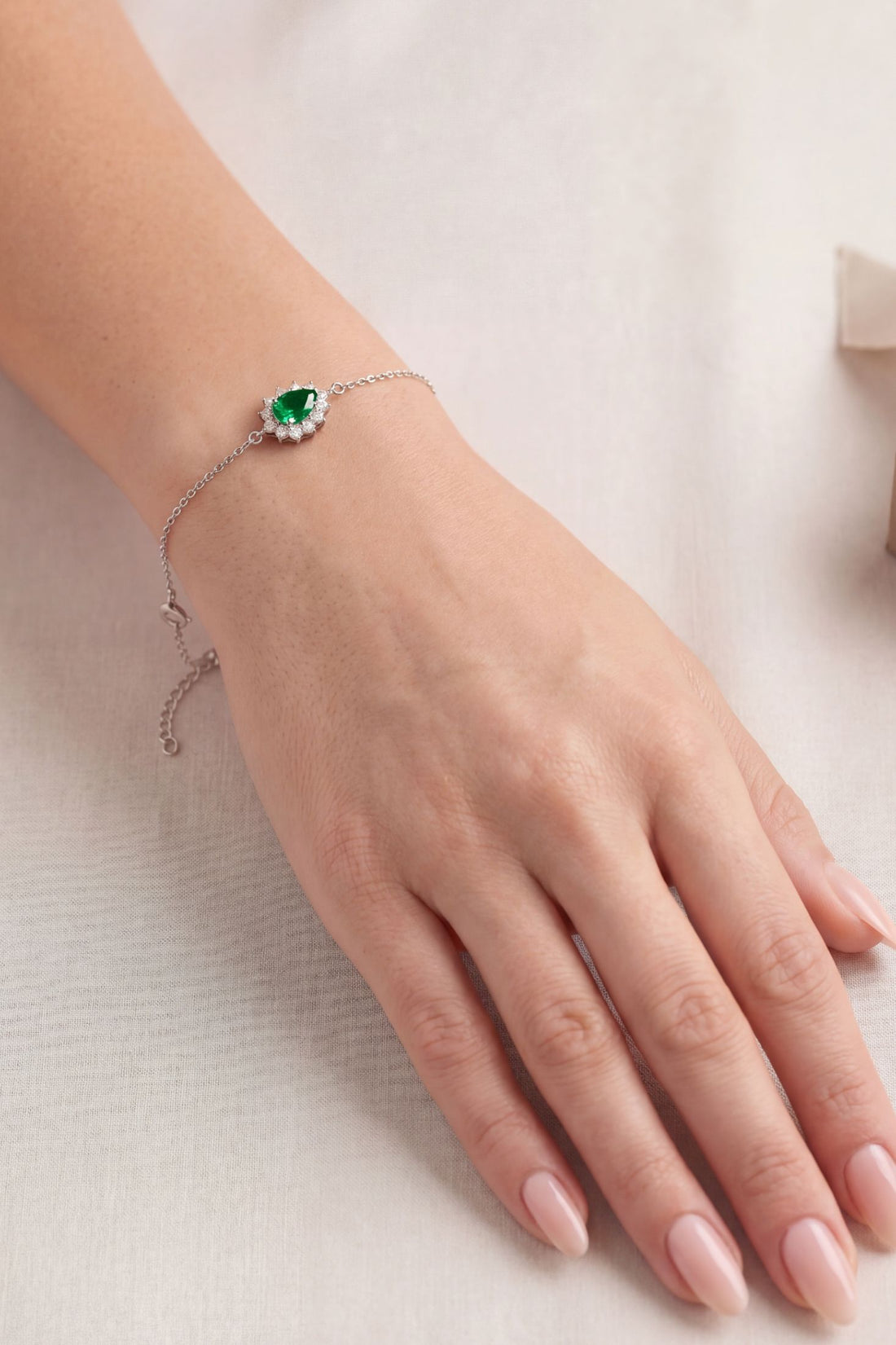 Phillippa Bracelet Emerald Silver-1
