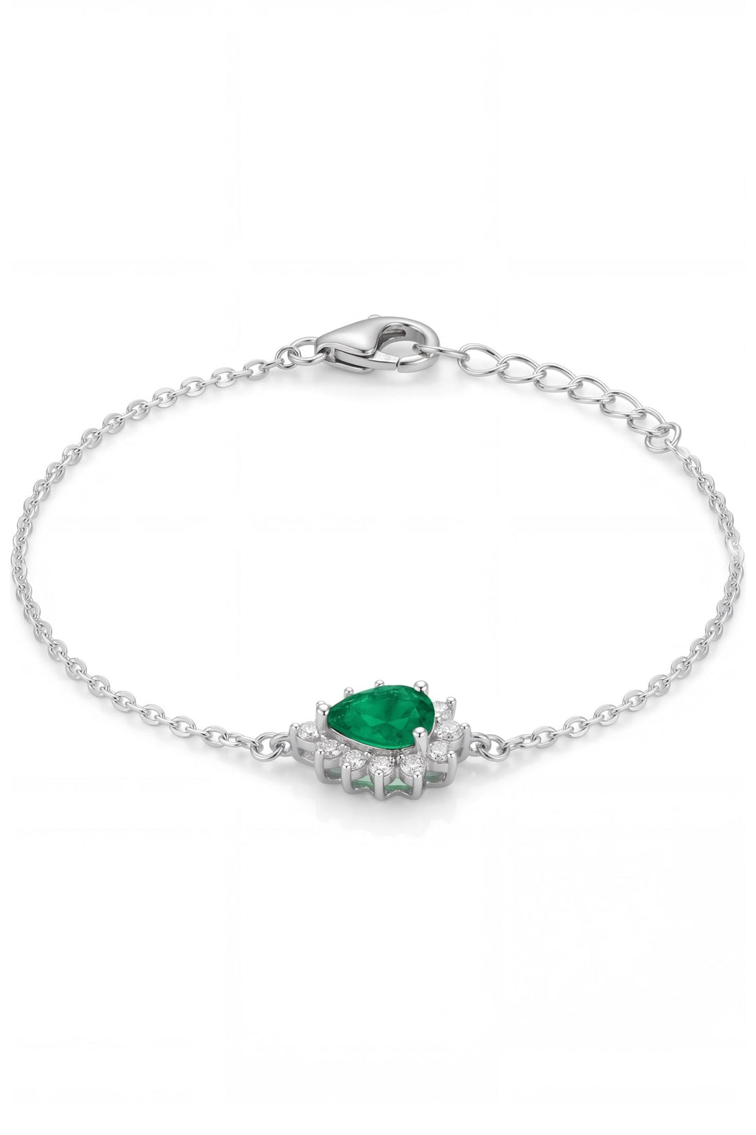 Phillippa Bracelet Emerald Silver-0