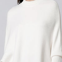 Ivory Ribbed High Neck Jumper-1
