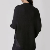 Black Ribbed High Neck Jumper-3