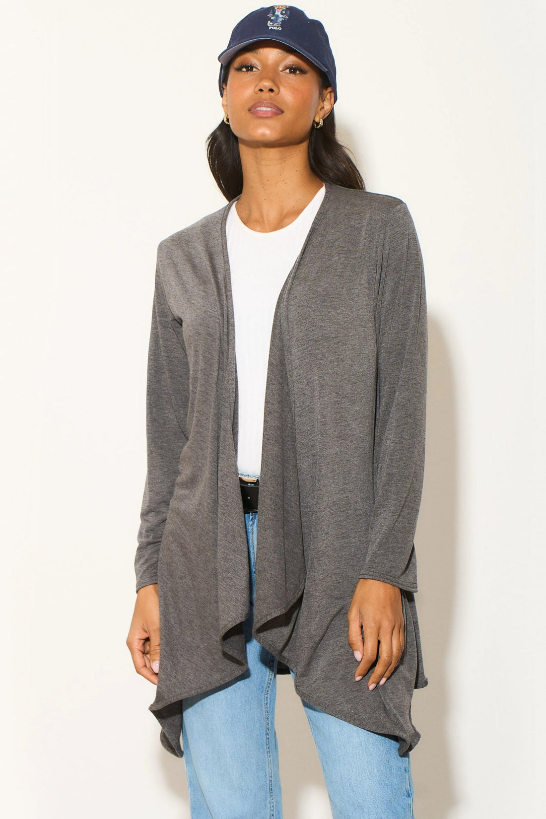 Charcoal Waterfall Cardigan-0