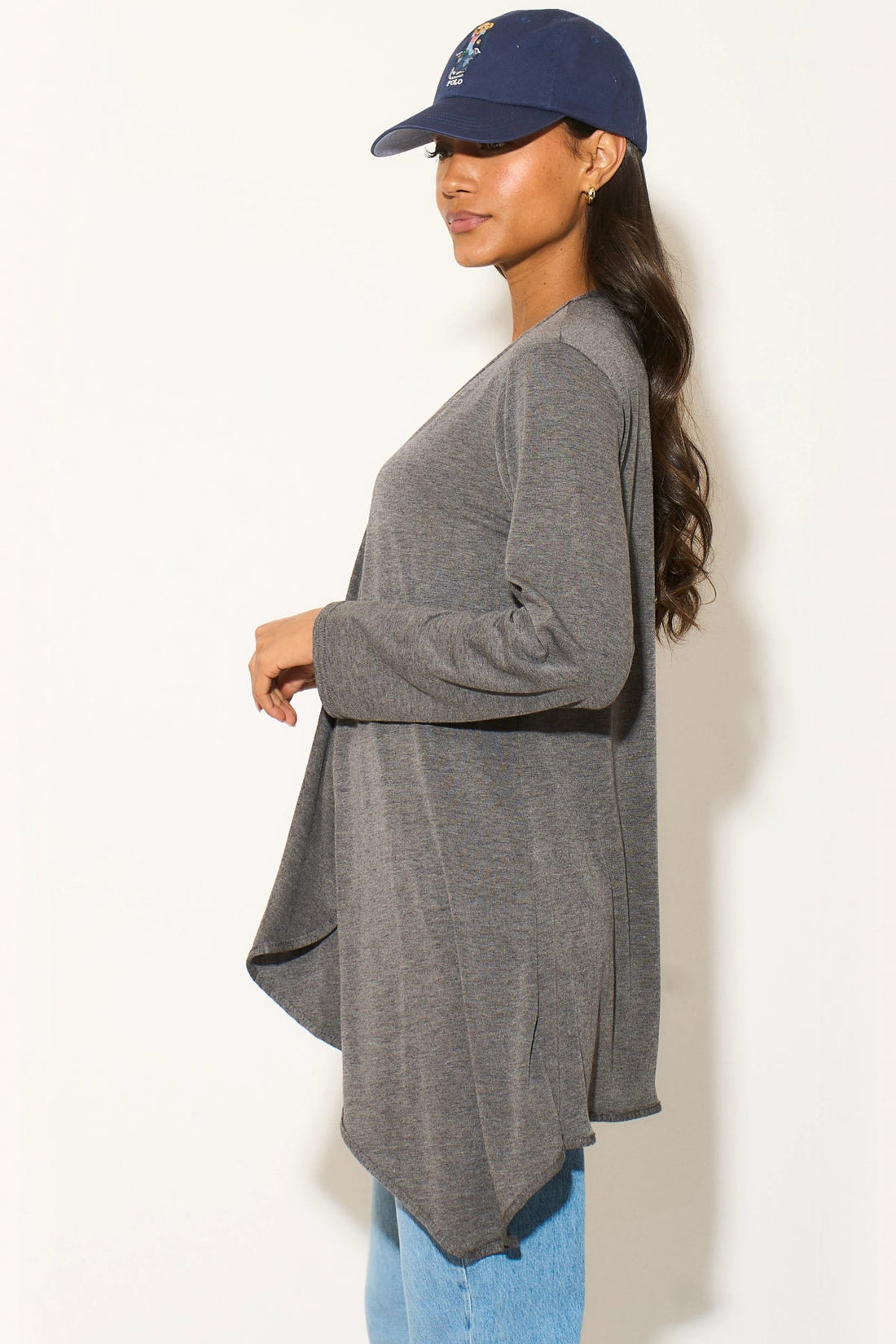 Charcoal Waterfall Cardigan-2