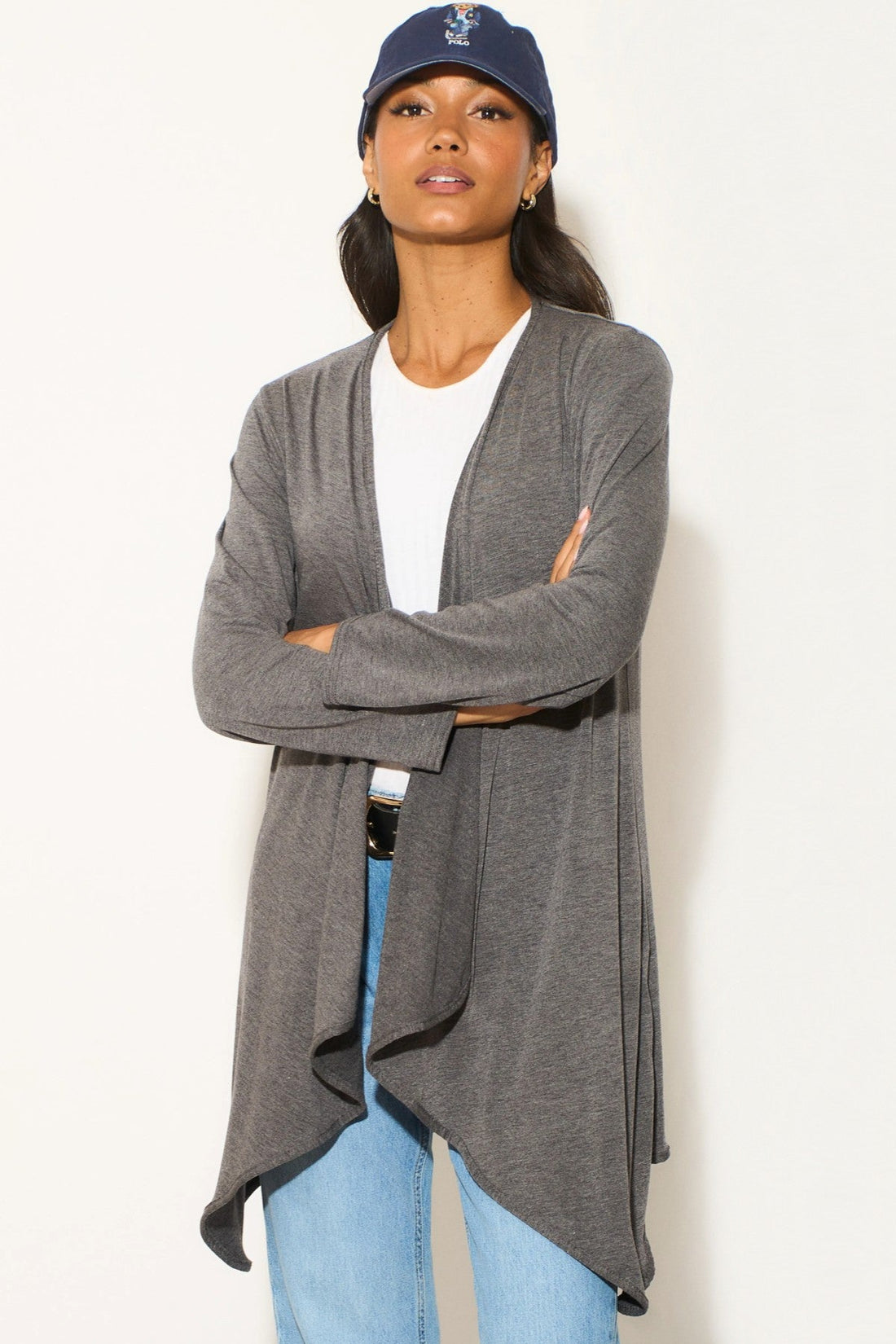Charcoal Waterfall Cardigan-1
