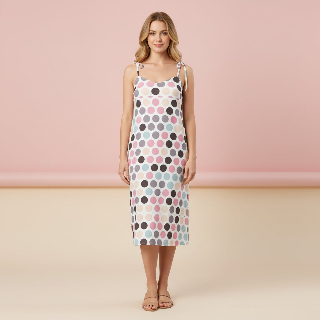 Polka Dot Slip Dress | Classic Midi Sun Dress