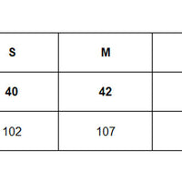 Parka chest size chart listing S to XL measurements in inches and centimeters.