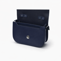 Aura Handmade Leather Bag - Navy Blue-3