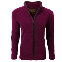 Rose women's fleece jacket with contrast piping, stand collar, and full zip