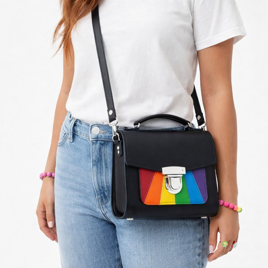 Handmade Leather Sugarcube Handbag - Pride-1