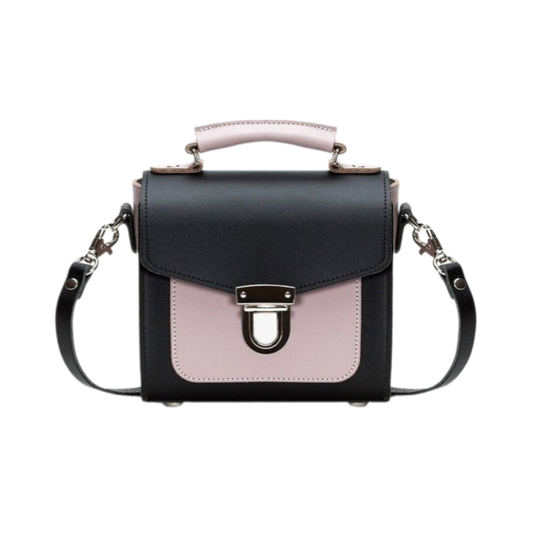 Handmade Leather Sugarcube Handbag - Rose Truffle-0