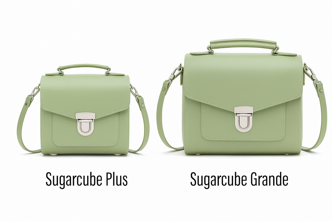 Handmade Leather Sugarcube Handbag - Sage Green-2