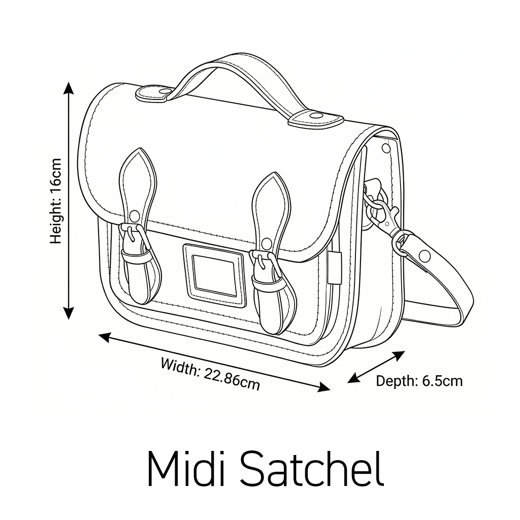 Leather Midi Satchel - Green-4