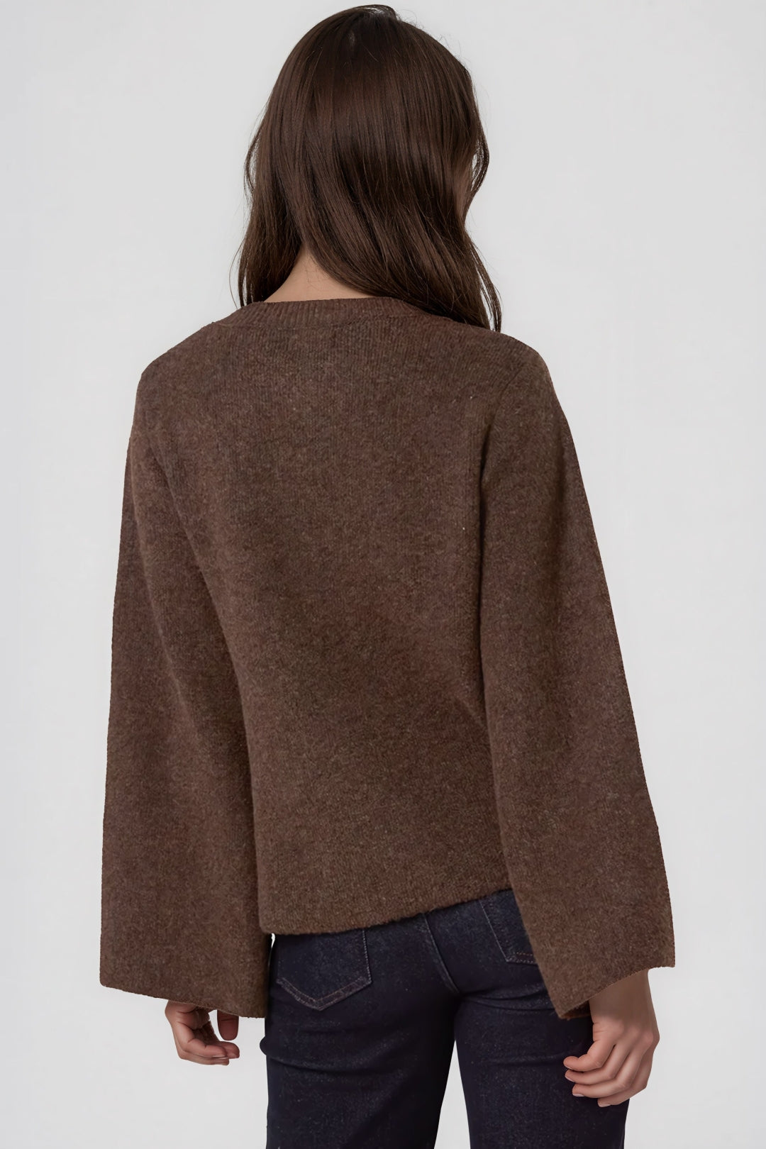 Brown Knitted Side‑Tie Cardigan-2