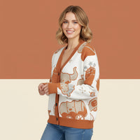 Western Cardigan | Unisex Aesthetic Cowboy Jacquard Knit