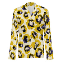 Yellow Leopard Print Buttoned Cardigan