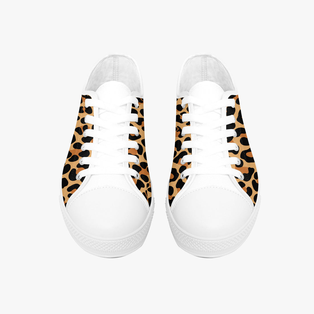 Leopard Print Trainers Womens Classic Brown Canvas Low Top Shoes