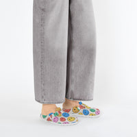 Smiley Face Funky Clogs For Women Multi Coloured Work Shoes