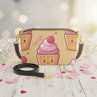 Boutique Crossbody Purse | Personalized Yellow Cupcake Print