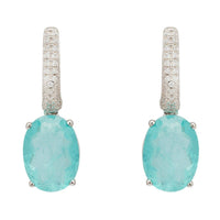 Alexandra Oval Drop Earrings Silver Paraiba Tourmaline-0
