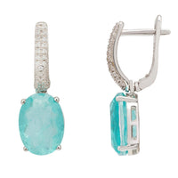 Alexandra Oval Drop Earrings Silver Paraiba Tourmaline-2