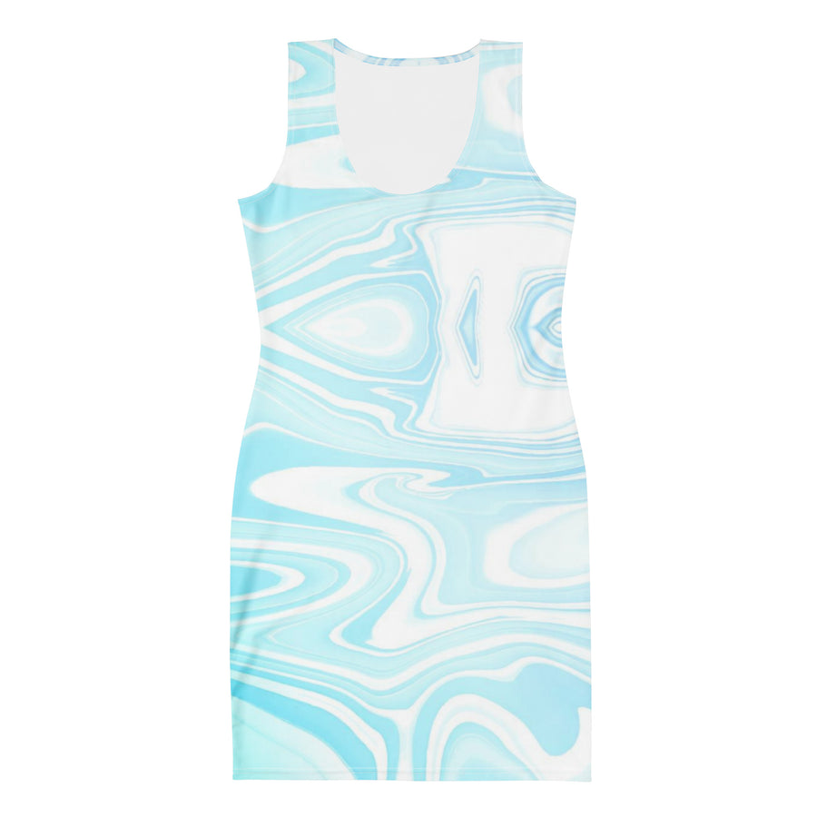 blue marble bodycon dress Women's Blue Marble Print Ruched Short Sleeve Bodycon Dress