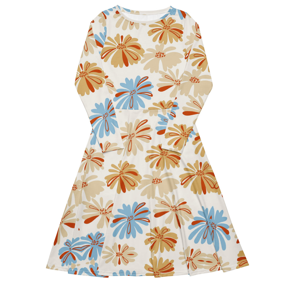 Cerulean Petal Blue Floral Dress