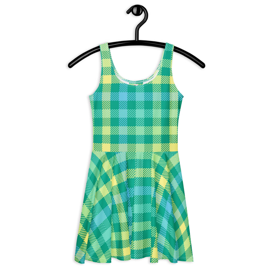 lime skater dress Frugi Spring Skater Dress