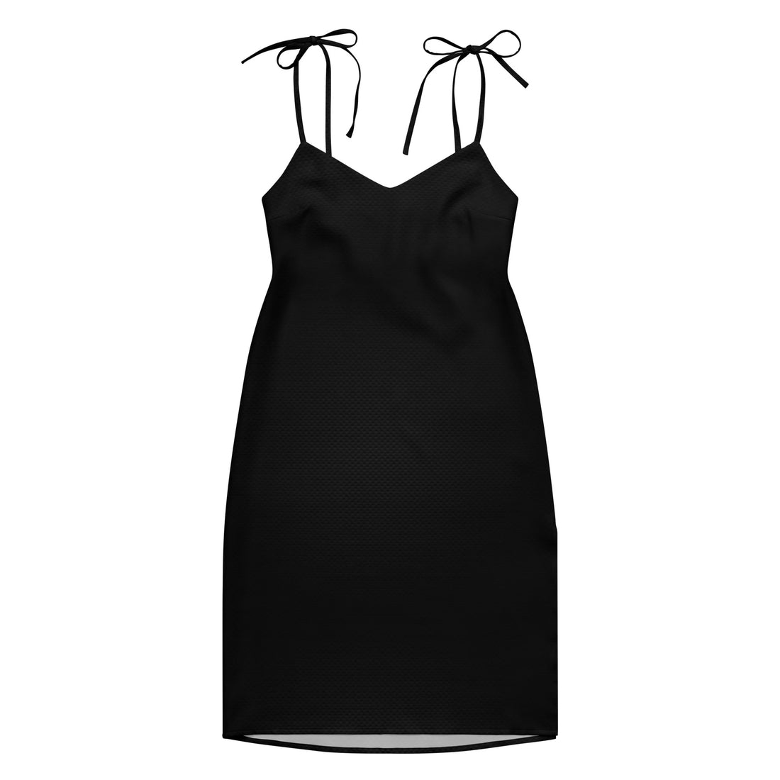 Tie Strap V Neck Black Slip Midi Dress – TheCherryStopShop