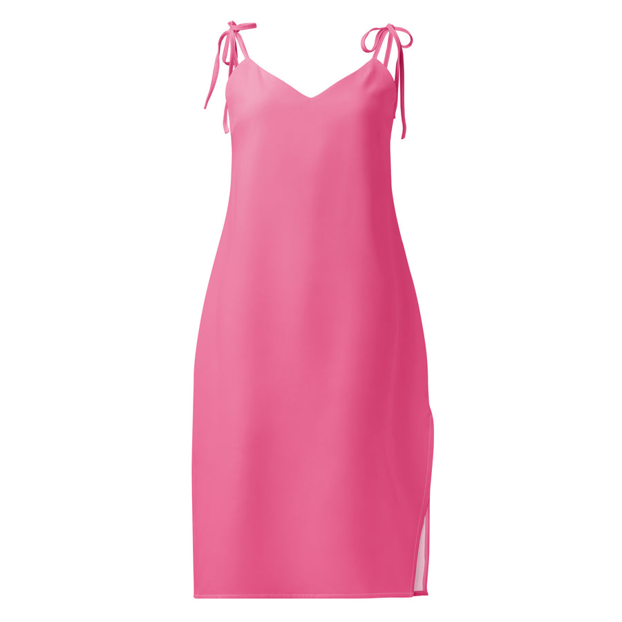 hot pink slip dress midi Pink slip dress for summer evening