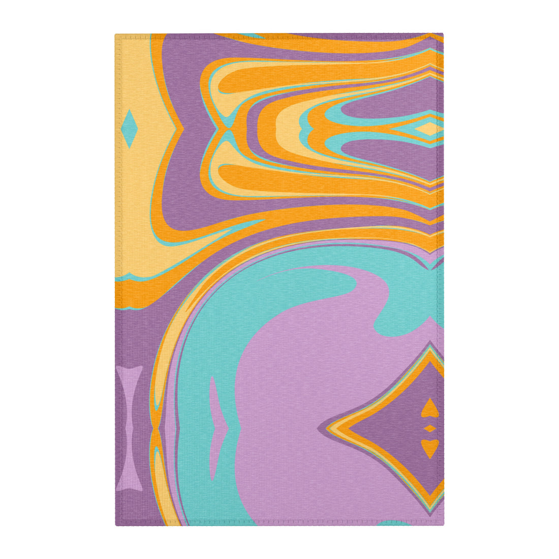 Abstract Geometric Pink and Orange Rug
