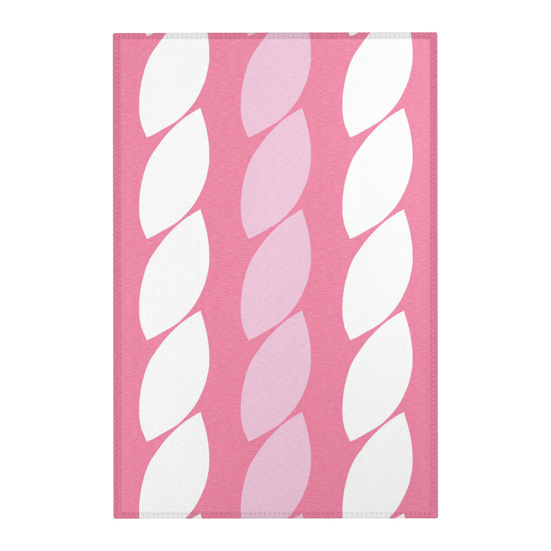 Abstract Geometric Pink and White Rug