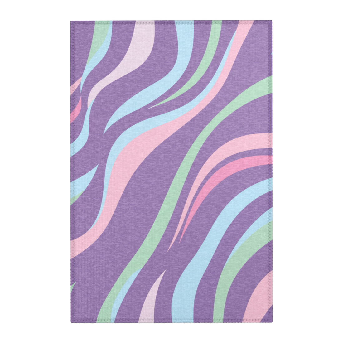 Geometric Purple and Green Rug