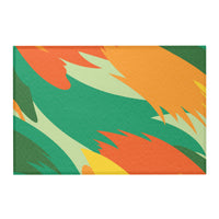 Abstract Geometric Orange and Green Rug
