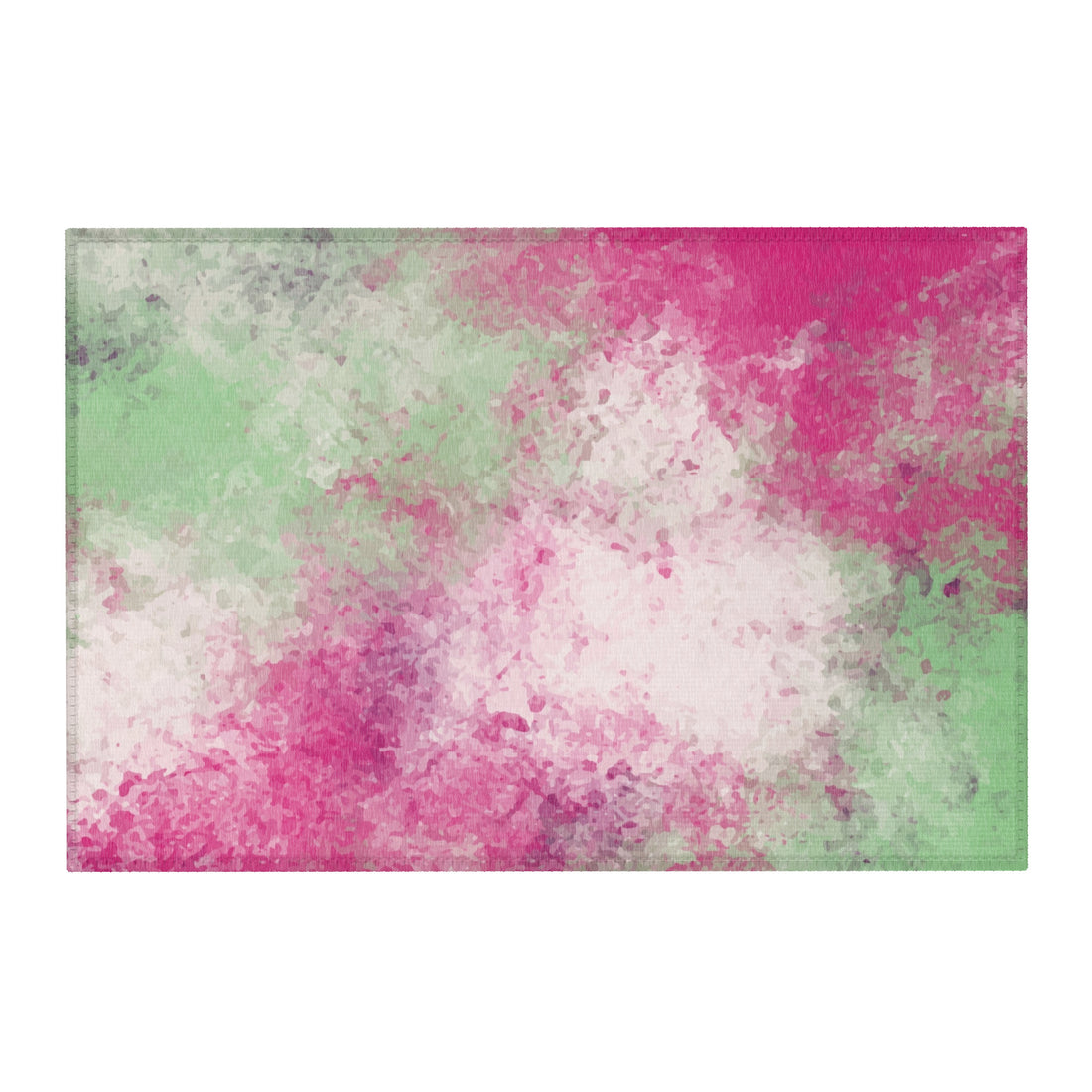 Abstract Geometric Pink and Green Rug