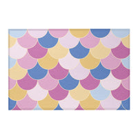 Abstract Geometric Pink and Blue Rug