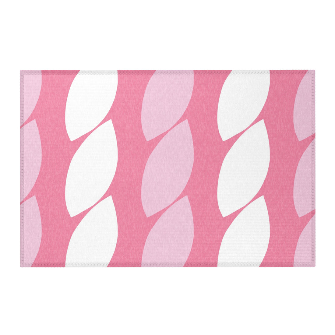 Abstract Geometric Pink and White Rug
