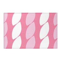 Abstract Geometric Pink and White Rug