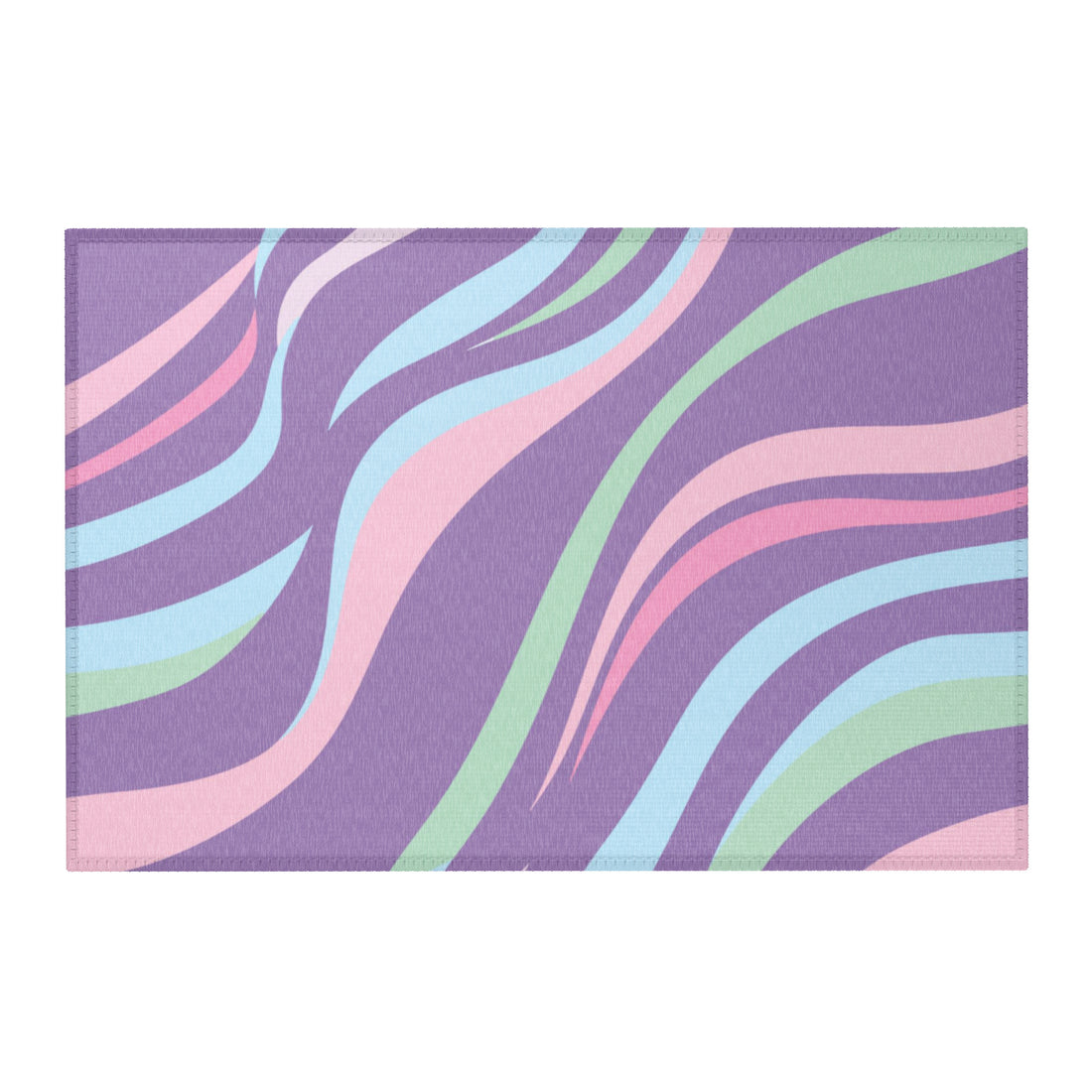 Geometric Purple and Green Rug