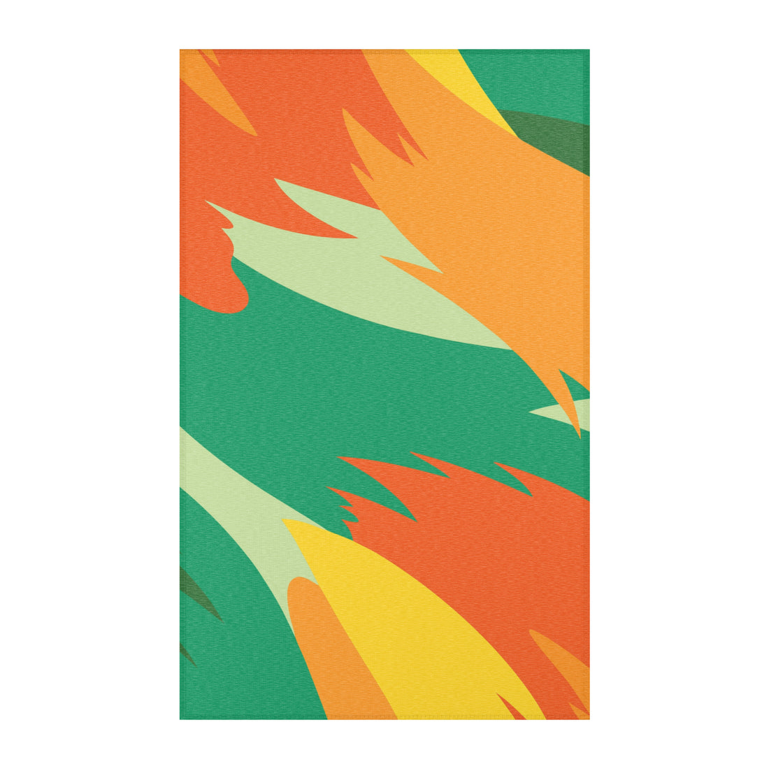 Abstract Geometric Orange and Green Rug