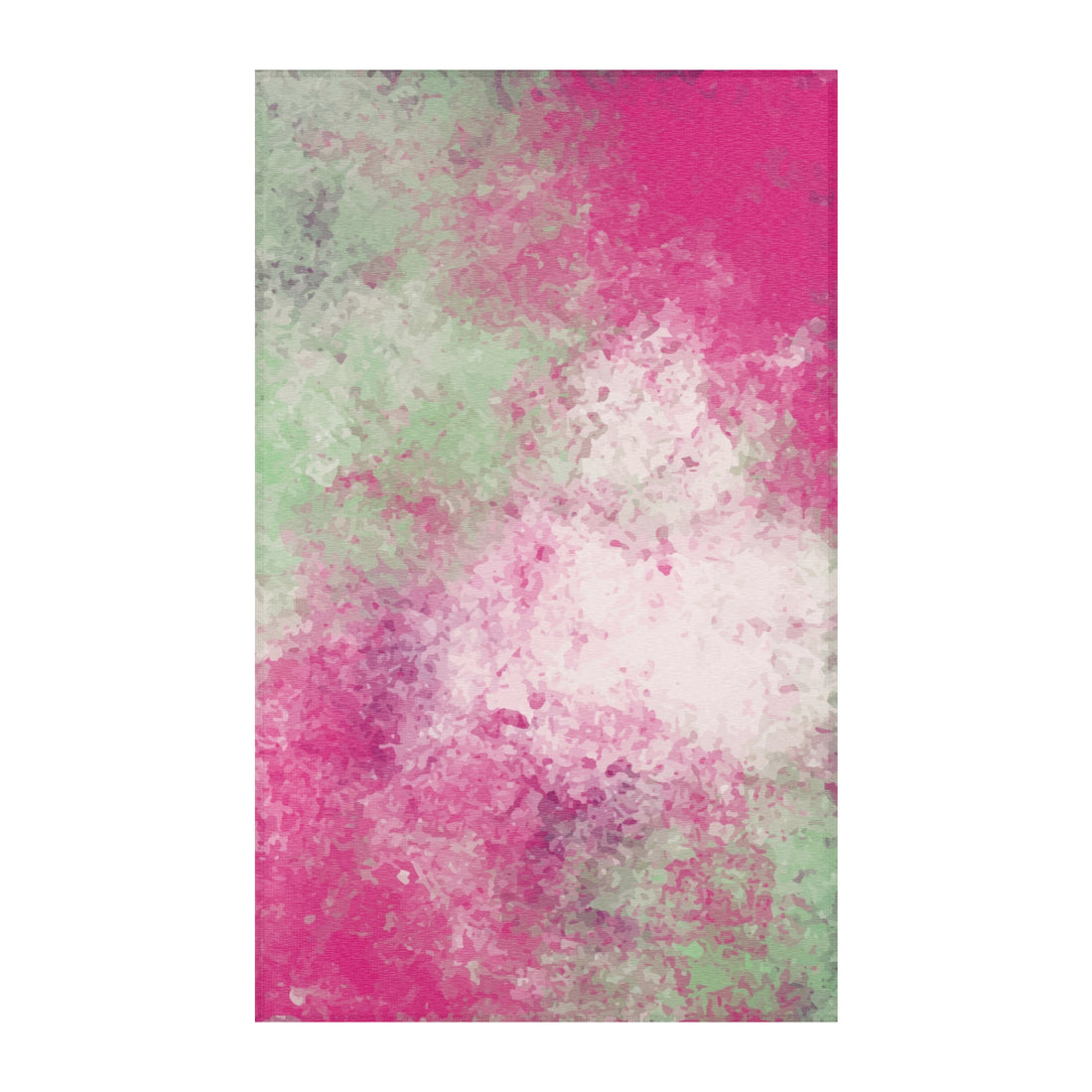 Abstract Geometric Pink and Green Rug
